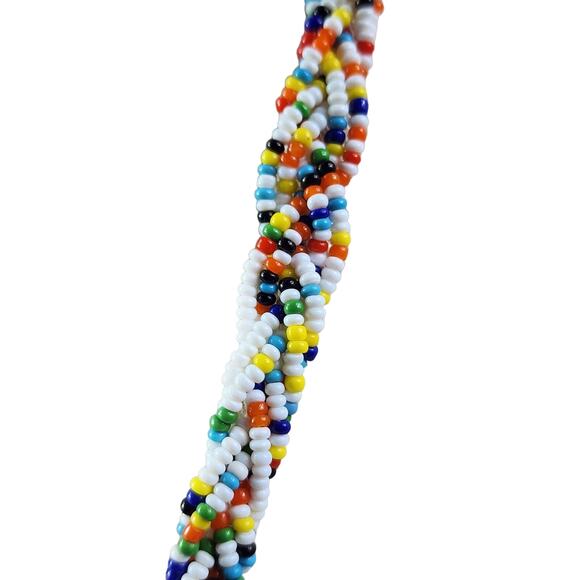 Vintage 70s Hong Kong Beaded Tassel Necklace — Bold Boho Western Statement - Picture 5 of 7